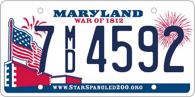 MD license plate 7MD4592