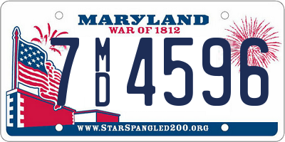 MD license plate 7MD4596