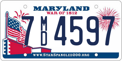 MD license plate 7MD4597