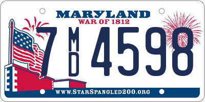 MD license plate 7MD4598