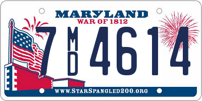 MD license plate 7MD4614