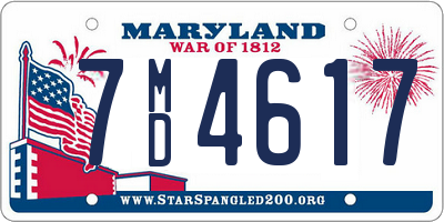 MD license plate 7MD4617