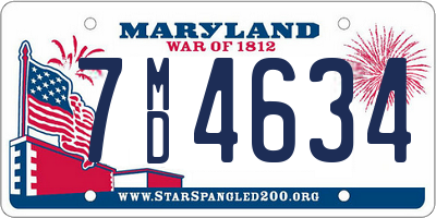 MD license plate 7MD4634