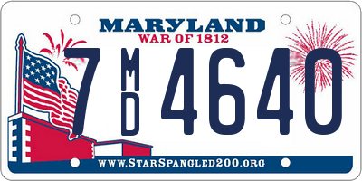 MD license plate 7MD4640