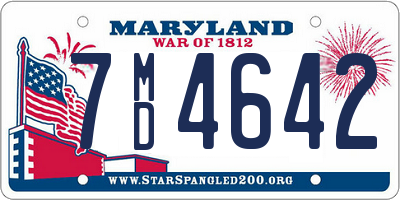 MD license plate 7MD4642