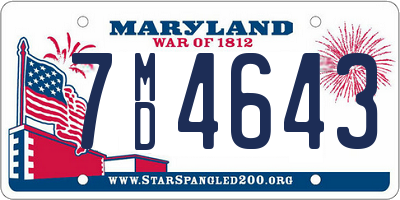 MD license plate 7MD4643