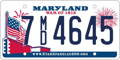 MD license plate 7MD4645