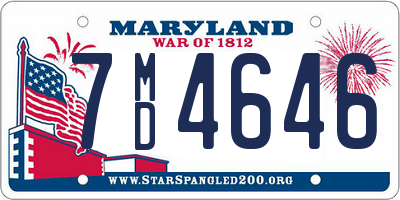 MD license plate 7MD4646