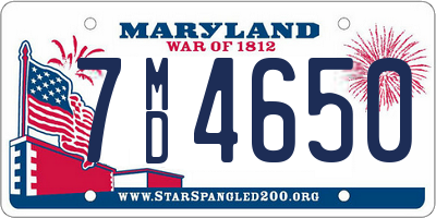 MD license plate 7MD4650