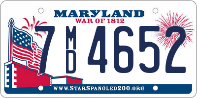 MD license plate 7MD4652