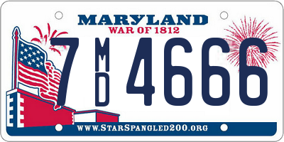 MD license plate 7MD4666