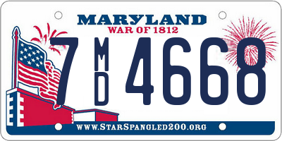 MD license plate 7MD4668