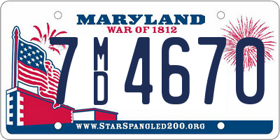 MD license plate 7MD4670