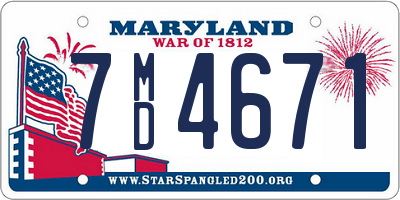 MD license plate 7MD4671