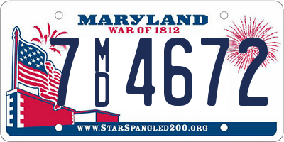 MD license plate 7MD4672
