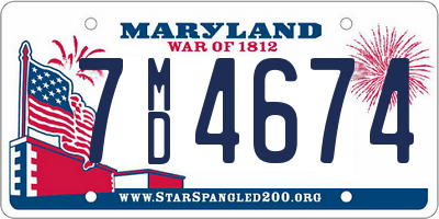 MD license plate 7MD4674