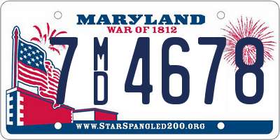 MD license plate 7MD4678