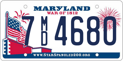 MD license plate 7MD4680