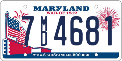 MD license plate 7MD4681