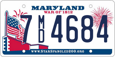 MD license plate 7MD4684