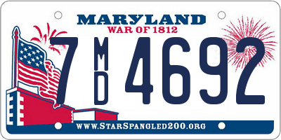 MD license plate 7MD4692