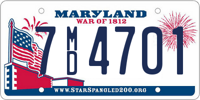 MD license plate 7MD4701