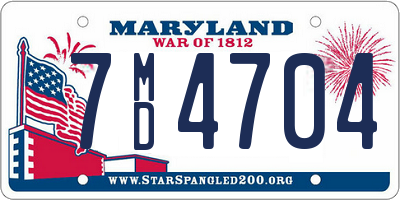 MD license plate 7MD4704