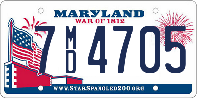 MD license plate 7MD4705