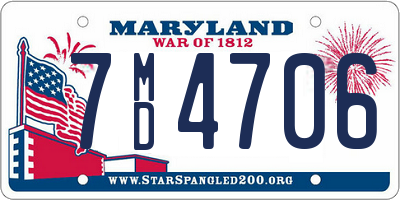 MD license plate 7MD4706