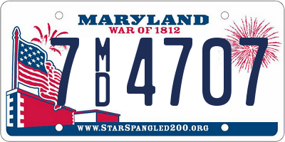 MD license plate 7MD4707