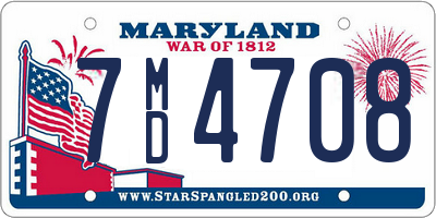 MD license plate 7MD4708