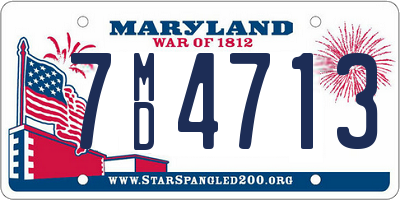 MD license plate 7MD4713