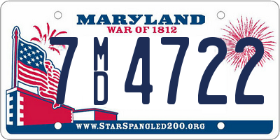 MD license plate 7MD4722