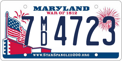 MD license plate 7MD4723