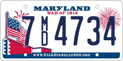 MD license plate 7MD4734