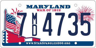 MD license plate 7MD4735