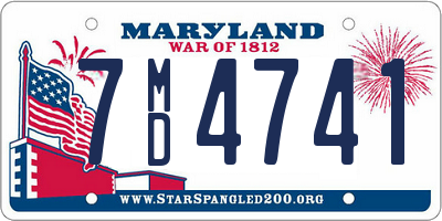 MD license plate 7MD4741