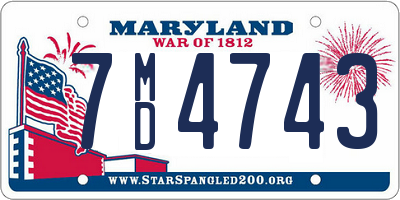 MD license plate 7MD4743