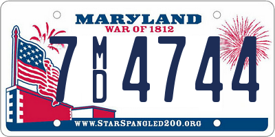 MD license plate 7MD4744