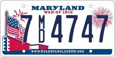 MD license plate 7MD4747