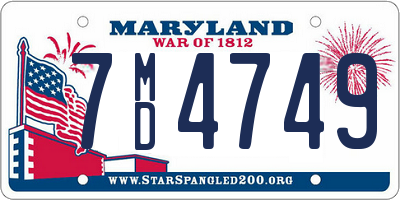 MD license plate 7MD4749