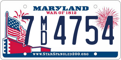 MD license plate 7MD4754