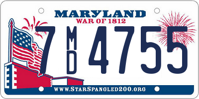 MD license plate 7MD4755