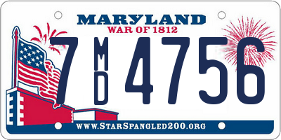 MD license plate 7MD4756