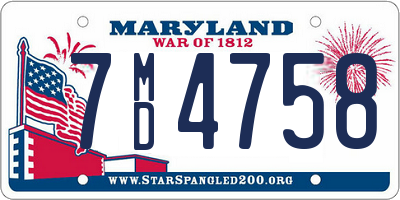 MD license plate 7MD4758