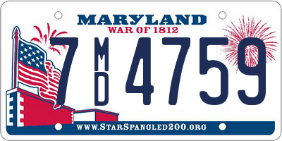 MD license plate 7MD4759