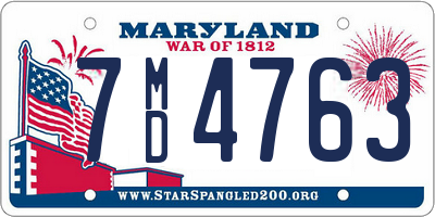 MD license plate 7MD4763