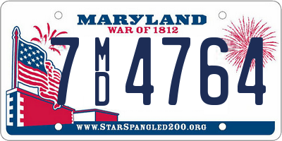 MD license plate 7MD4764