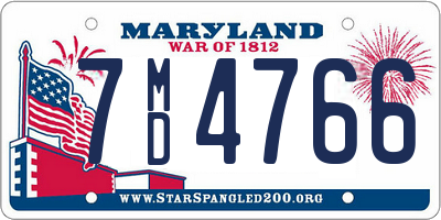 MD license plate 7MD4766