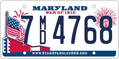 MD license plate 7MD4768